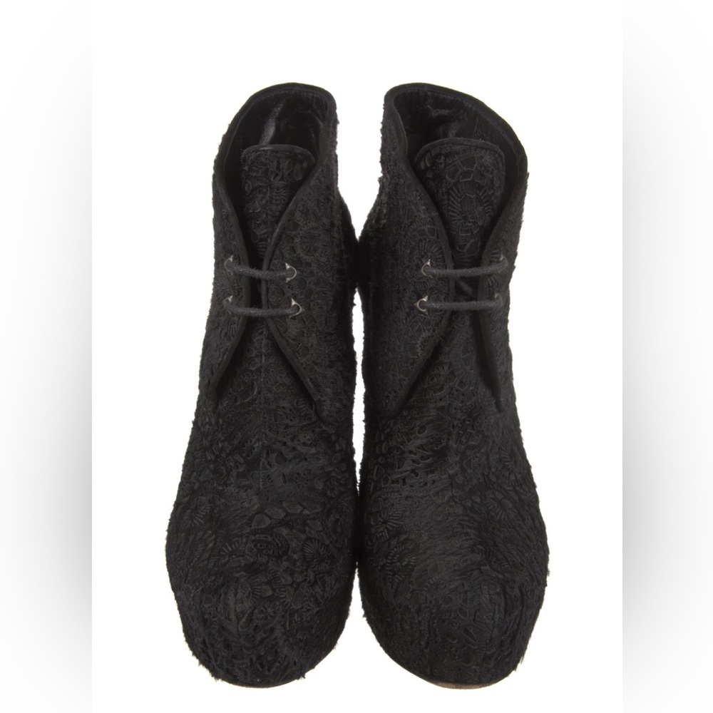 Alaia Boots Laser Cut Pony Hair Booties - Picture 5 of 14